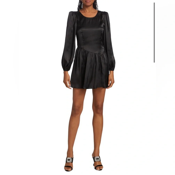 NWT $525 LoveShackFancy Garcia Mini Dress in Black Size 4 Revolve Net-A-Porter - Picture 5 of 13
